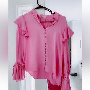 Alice and olivia pink blouse